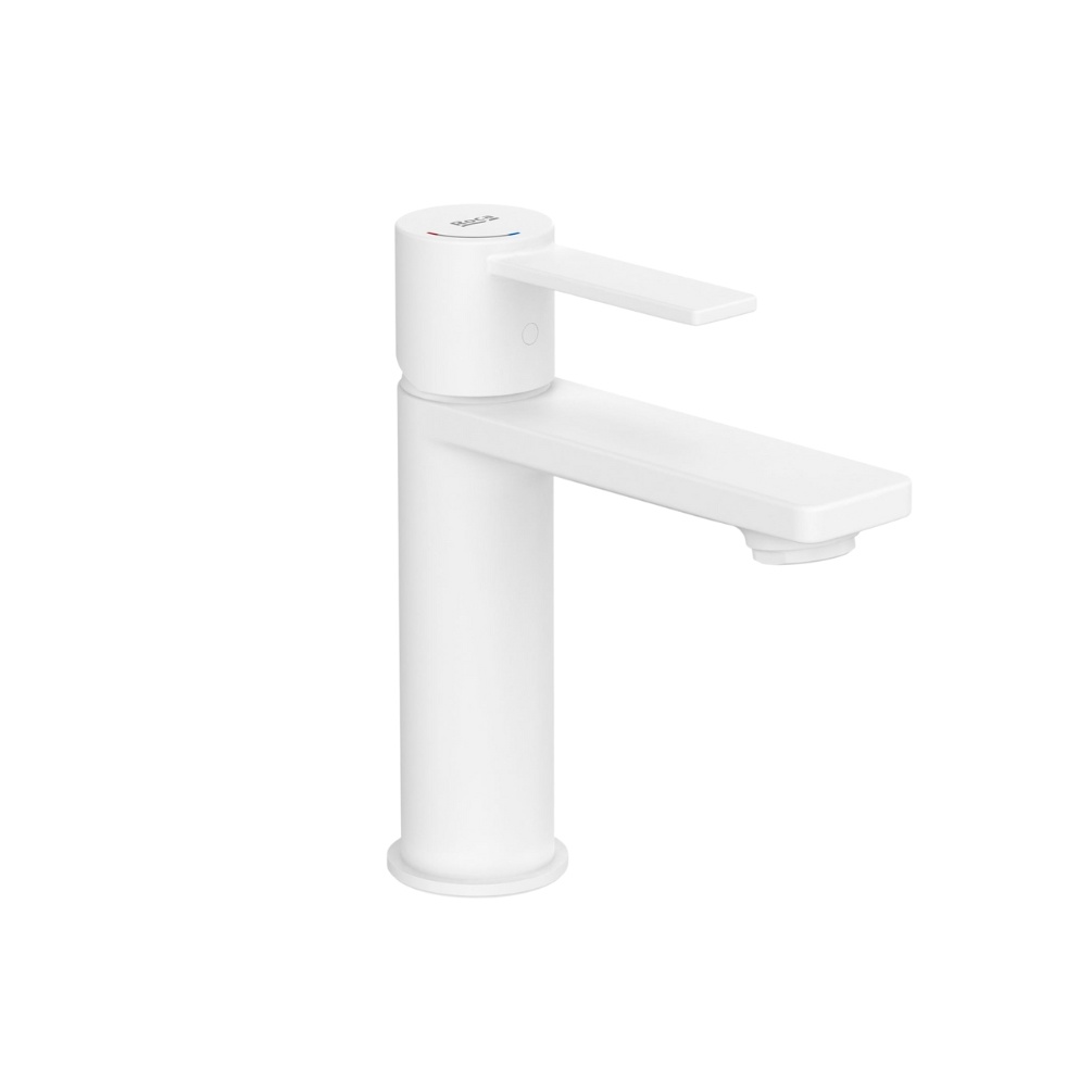 Cut out image of the Roca Targa Matt White Basin Mixer Tap